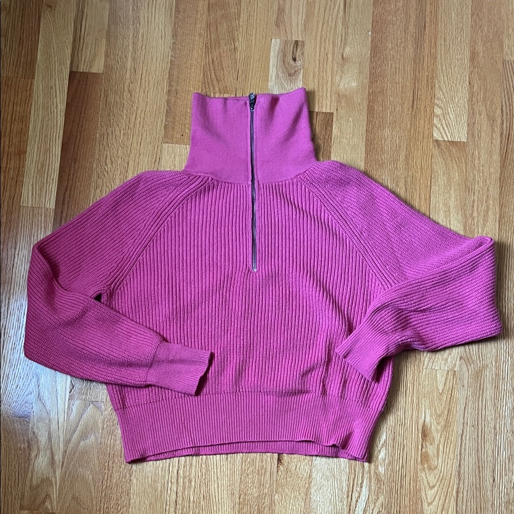 Half Zip Adjustable Turtleneck Sweater